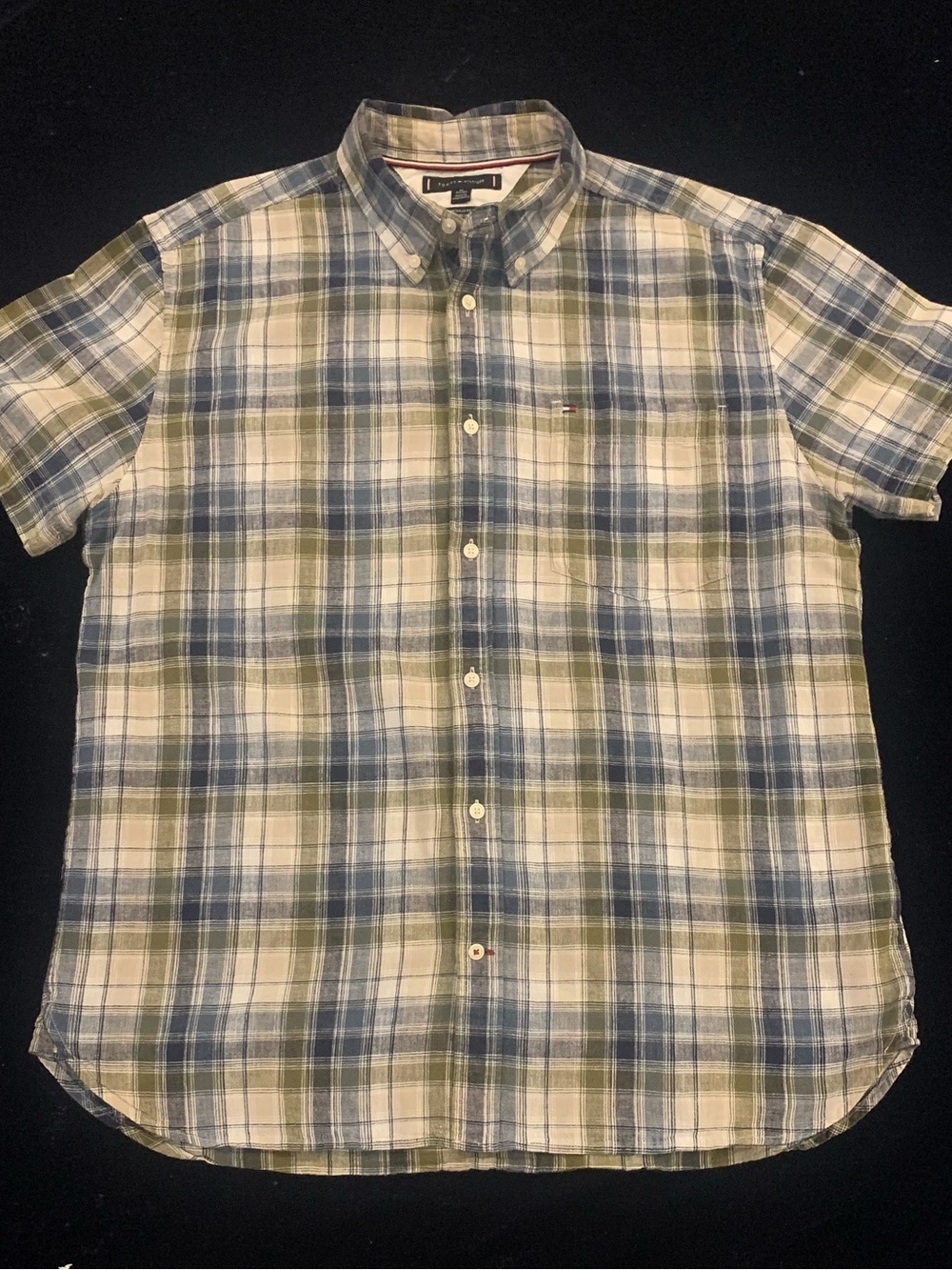 TOMMY HILFIGER SS Linen/Cotton Plaid Shirt